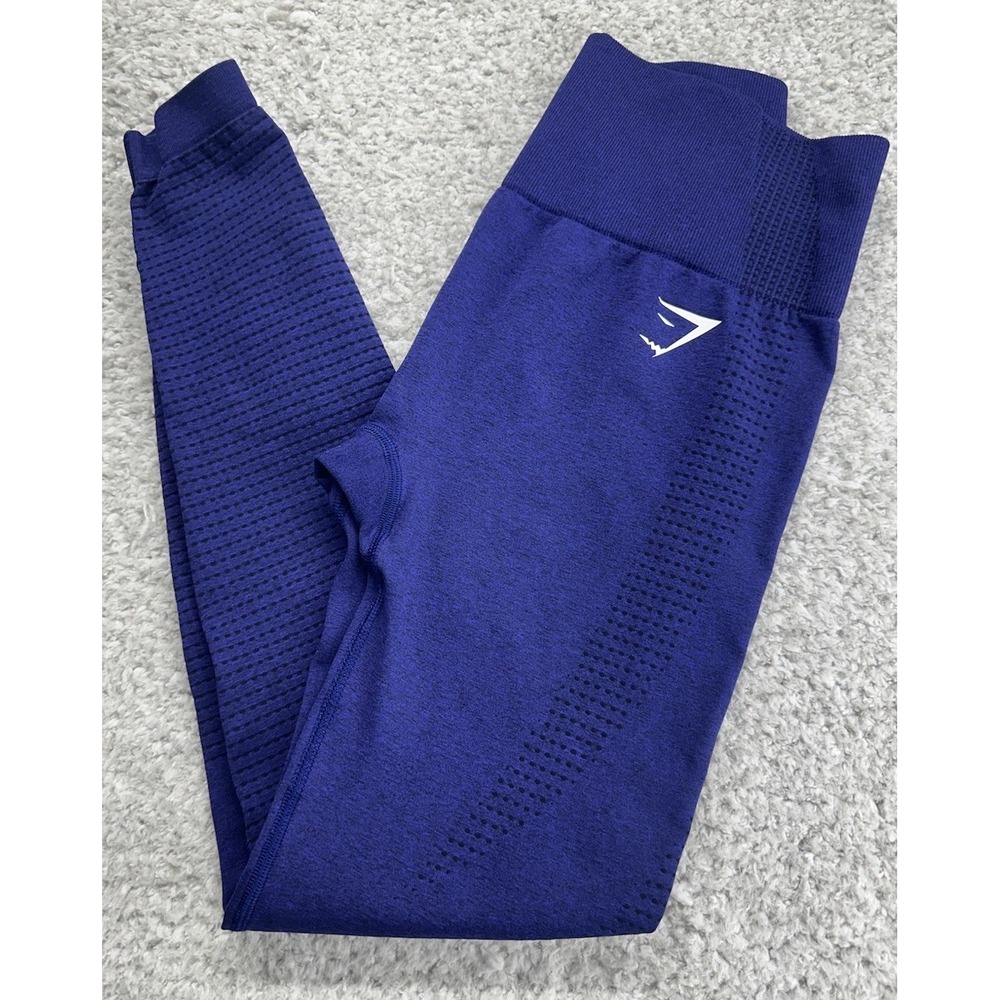 Gymshark Leggings Womens Small Blue High Waisted‎ Seamless Ankle Yoga Workout
